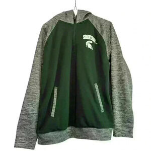 Michigan State University quarter zip hooded shirt with pockets. Size‎ medium